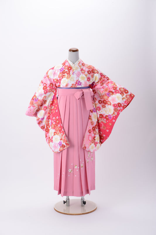 ピンク（桜）×ピンク（桜）袴　KH7‐2